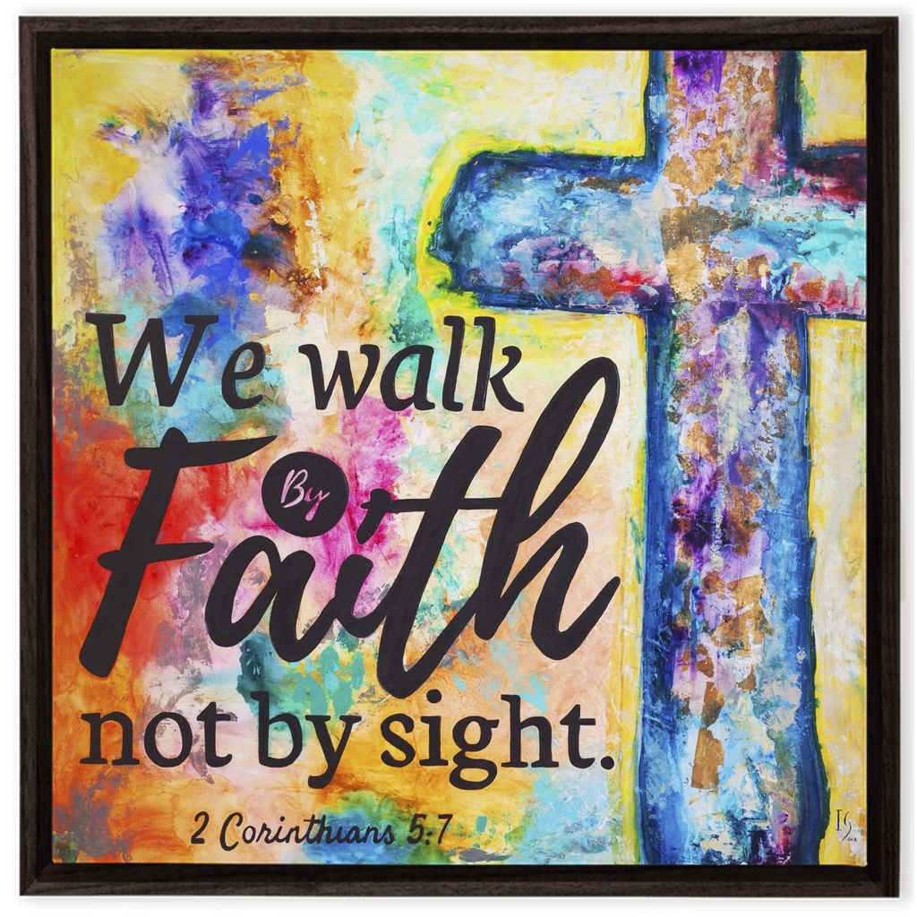 Walk By Faith artwork detail - interactive canvas print that comes alive with mobile app wall art