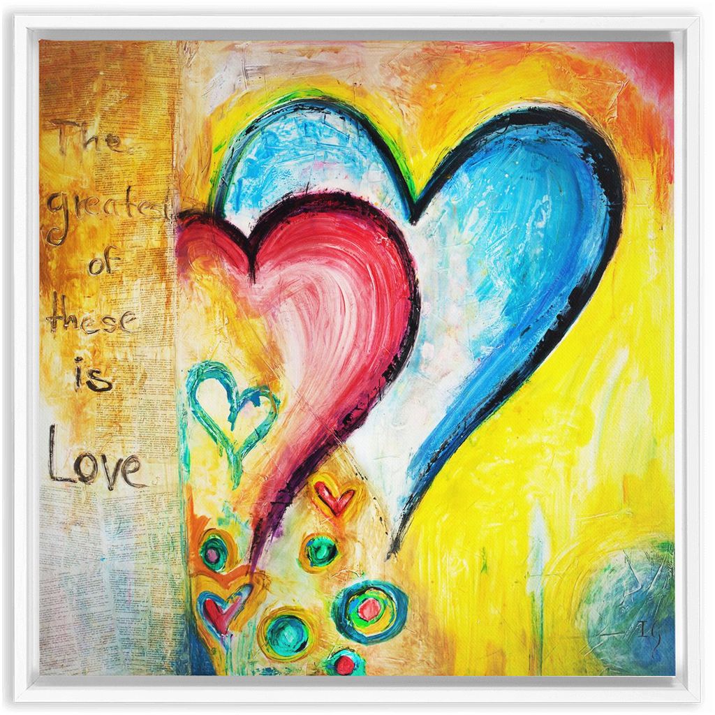 This Is Love artwork detail - heart painting canvas print wall art