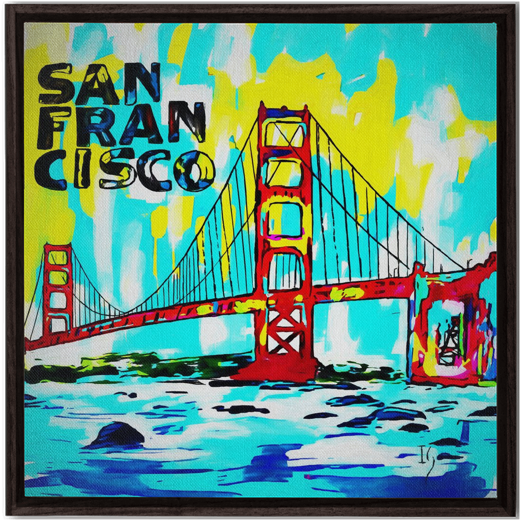 San Francisco artwork detail - commission art canvas print wall art