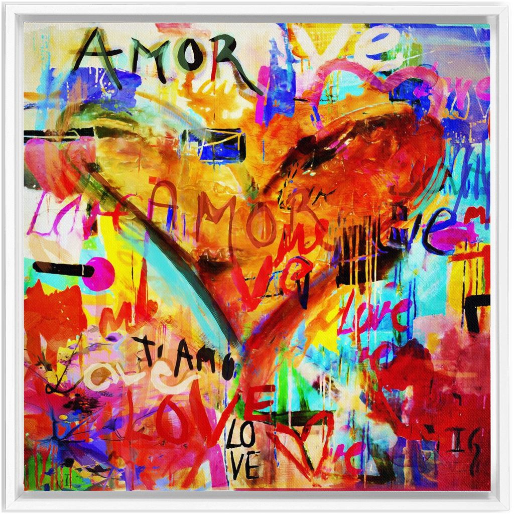 Grateful Heart artwork detail - heart painting canvas print wall art