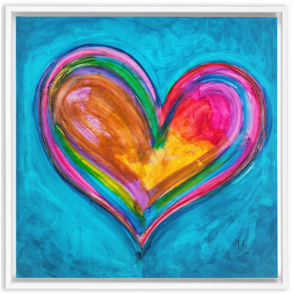 My Sweet Love artwork detail - heart painting canvas print wall art