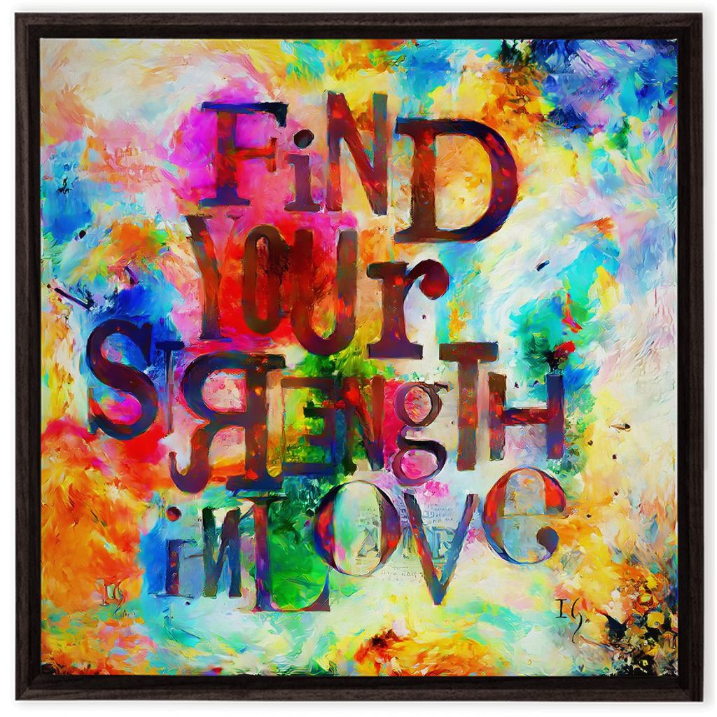 You Are Strong artwork detail - bible verse wall art canvas print wall art