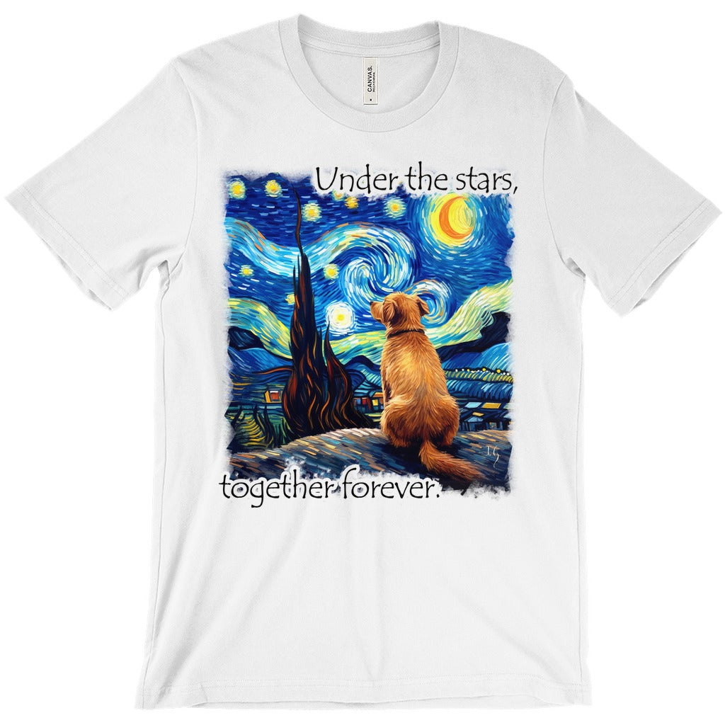 A story of Stars and Night Winds - T-Shirts canvas print in room setting - interactive art by Ivan Guaderrama