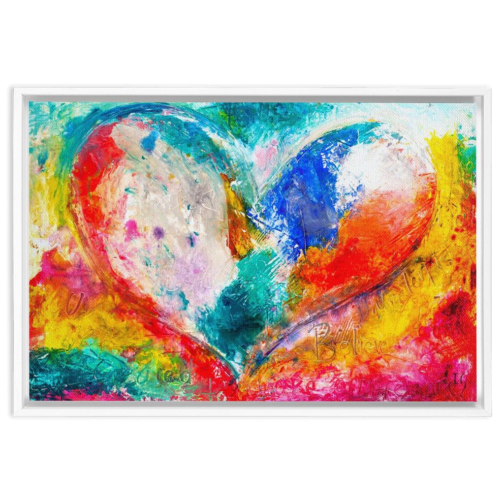 I Love You Just The Way You Are artwork detail - heart painting canvas print wall art