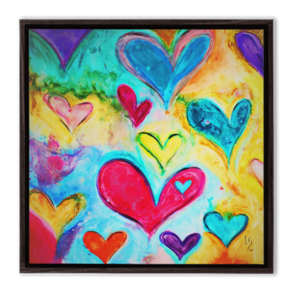 Love Is Kind - heart painting canvas print by Ivan Guaderrama