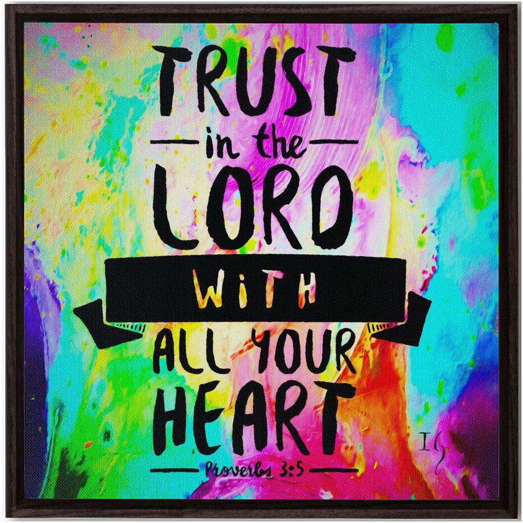Trust In The Lord With All Your Heart artwork detail - bible verse wall art canvas print wall art