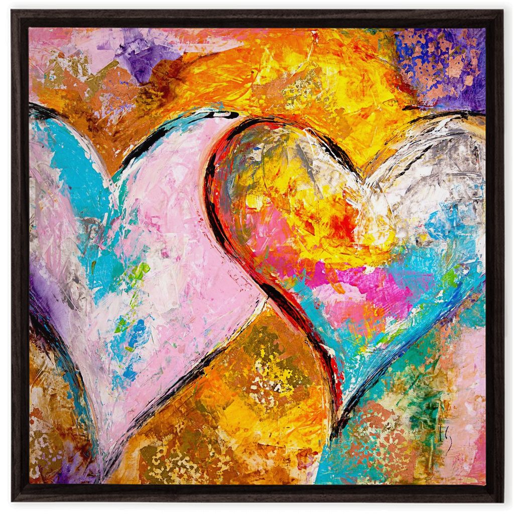 Twin Flame artwork detail - heart painting canvas print wall art