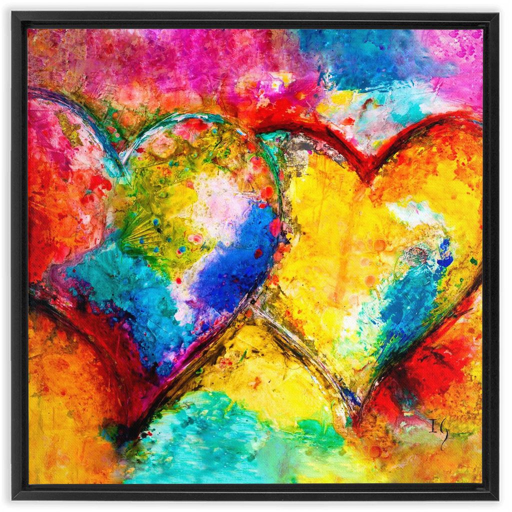 Twin Souls artwork detail - heart painting canvas print wall art