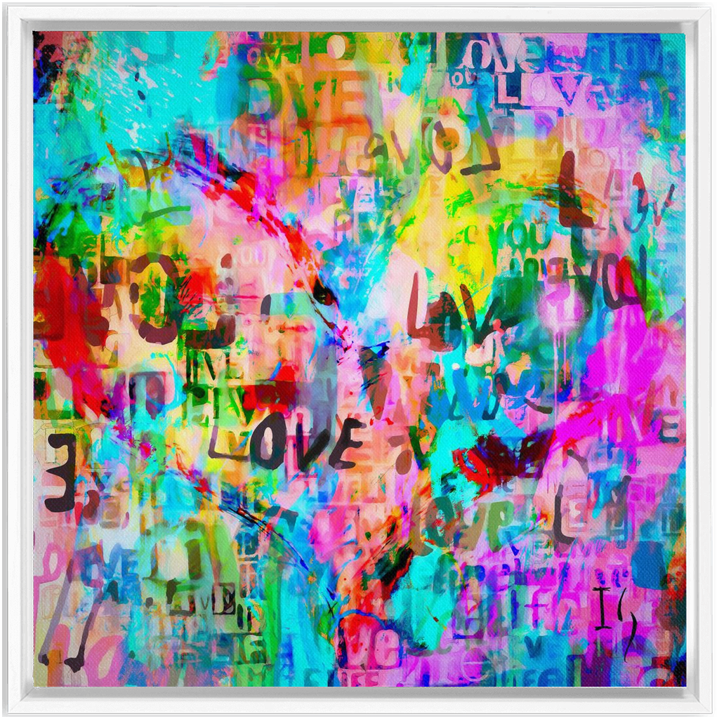 Endless Love artwork detail - heart painting canvas print wall art