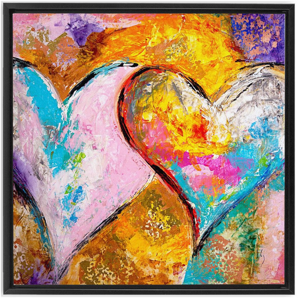 Twin Flame artwork detail - heart painting canvas print wall art