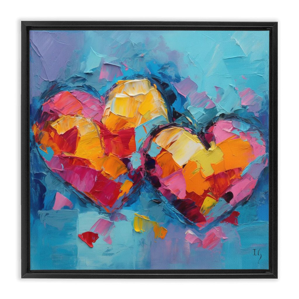 Colors of Connection artwork detail - heart painting canvas print wall art