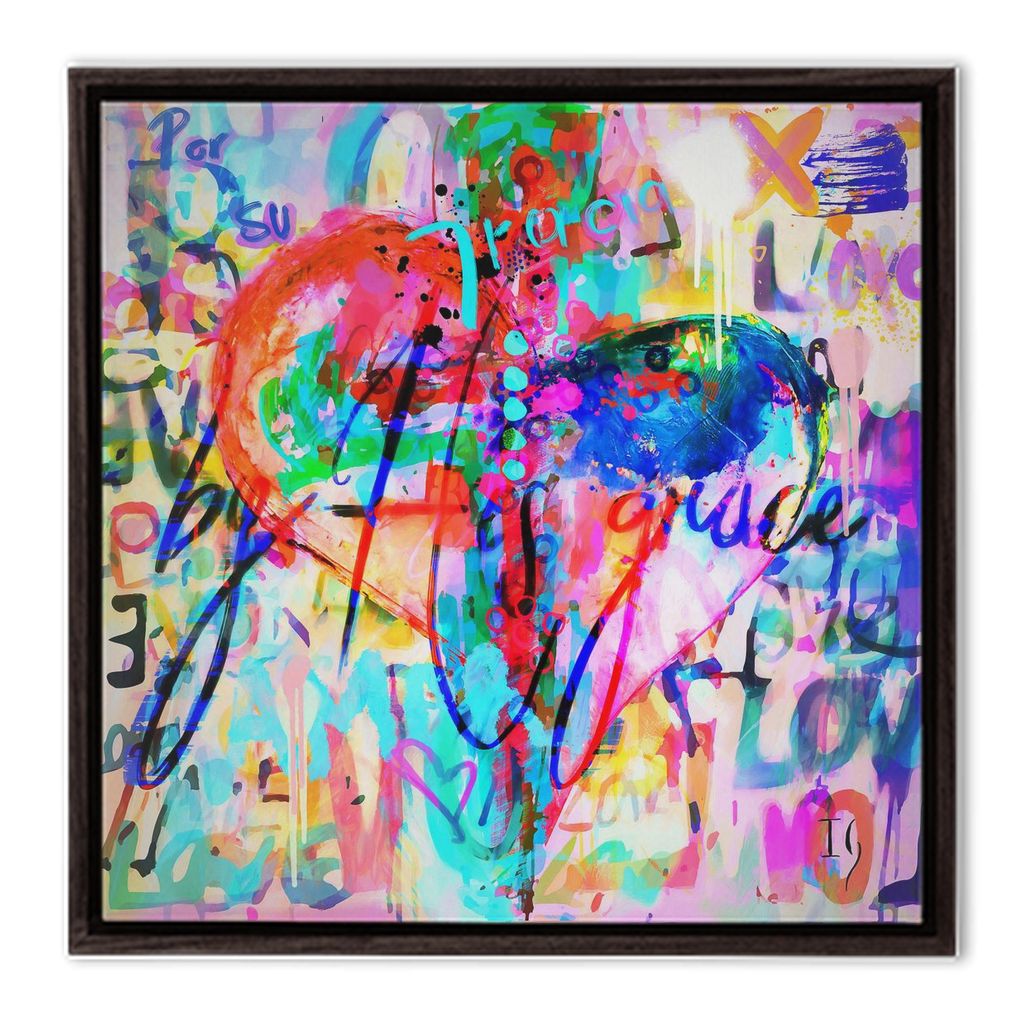 By His Grace - heart painting canvas print by Ivan Guaderrama
