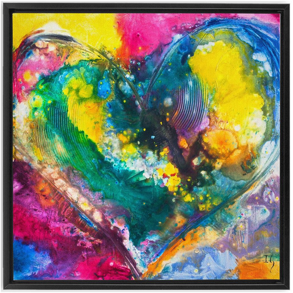 Love Never Fails artwork detail - heart painting canvas print wall art