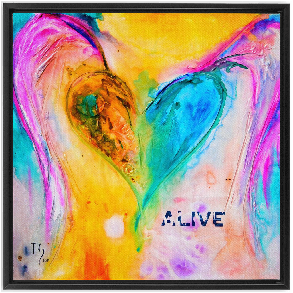 Alive artwork detail - heart painting canvas print wall art
