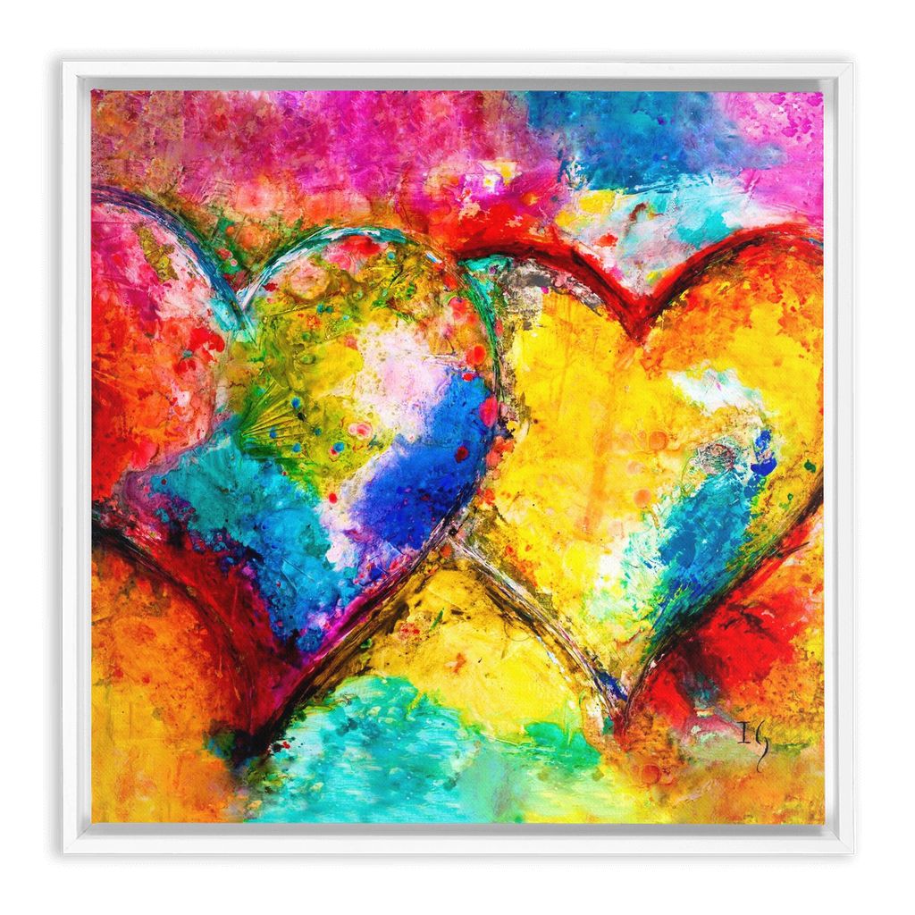 Twin Souls artwork detail - heart painting canvas print wall art