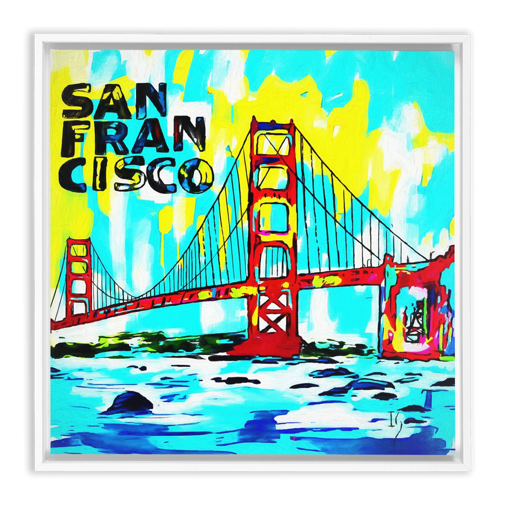 San Francisco artwork detail - commission art canvas print wall art