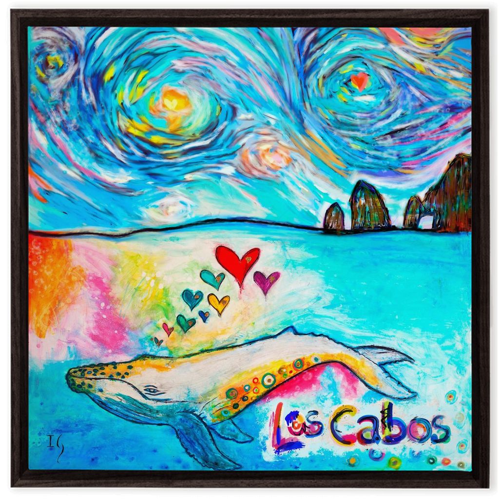 Los Cabos Whale artwork detail - interactive canvas print that comes alive with mobile app wall art