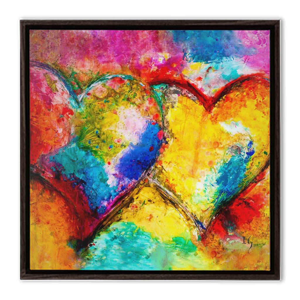 Twin Souls - heart painting canvas print by Ivan Guaderrama