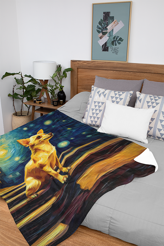 Artistic depiction of a Chihuahua yearning for connection beneath a velvet night sky - A Chihuahua's Heavenward Gaze