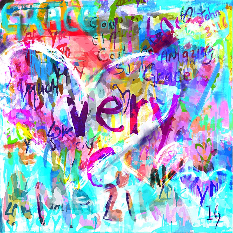 Amazing Grace - LIMITED EDITION - original heart painting by Ivan Guaderrama