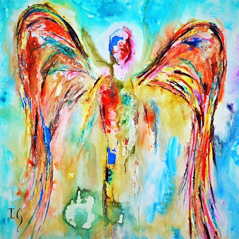 Azel - Limited Edition - original angel painting by Ivan Guaderrama