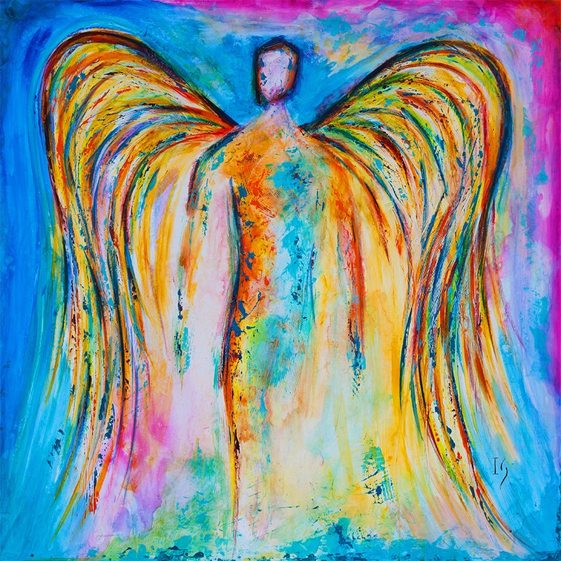 Angel Eternal Flame - Limited Edition - original angel painting by Ivan Guaderrama