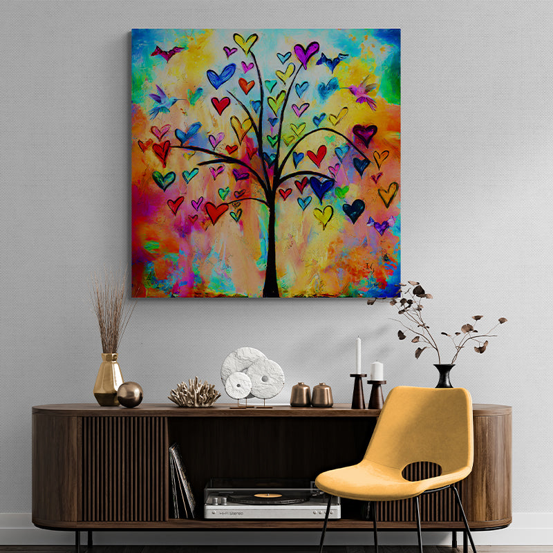 TREE OF LIFE - Limited Edition canvas print in room setting - heart painting by Ivan Guaderrama