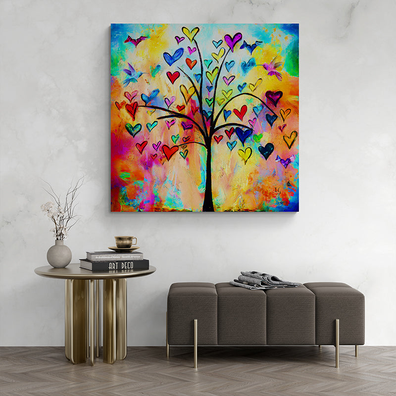 TREE OF LIFE - Limited Edition canvas print in room setting - heart painting by Ivan Guaderrama
