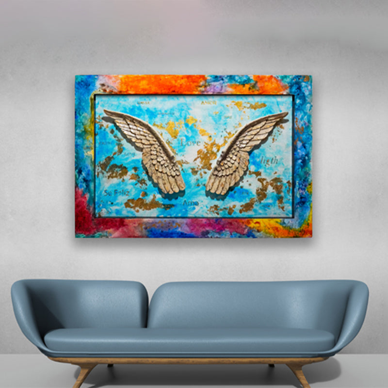 Be my Angel canvas print in room setting - wall sculpture by Ivan Guaderrama