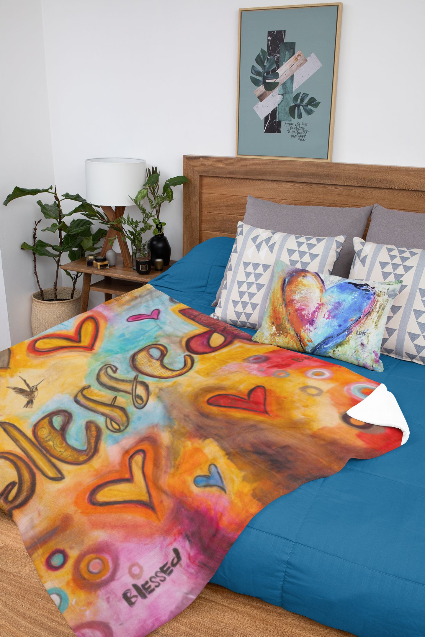 Blessed Minky Blankets artwork detail - christian inspirational minky blanket wall art