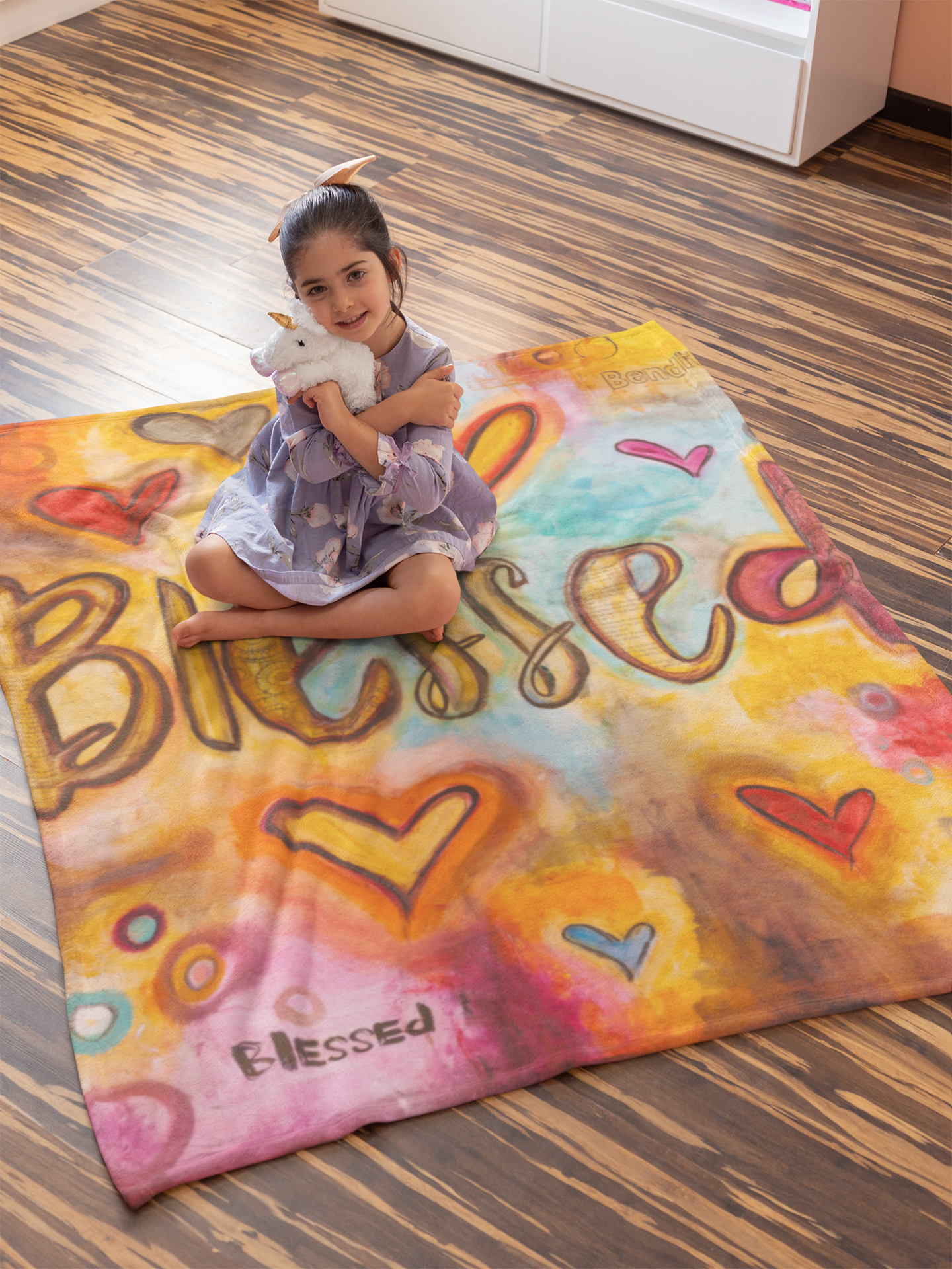 Blessed Minky Blankets artwork detail - christian inspirational minky blanket wall art