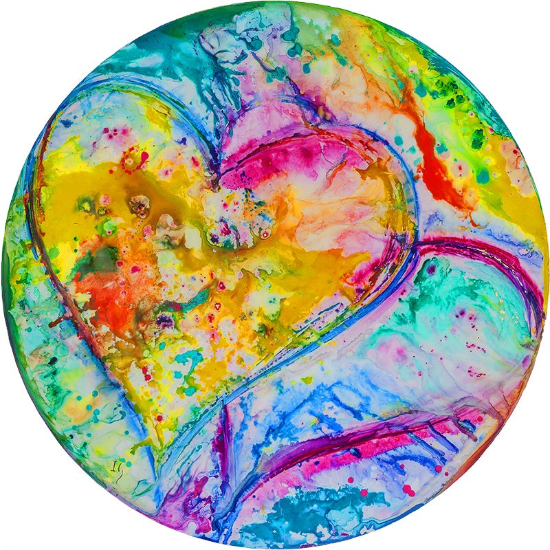 Blessed our Love - original heart painting by Ivan Guaderrama