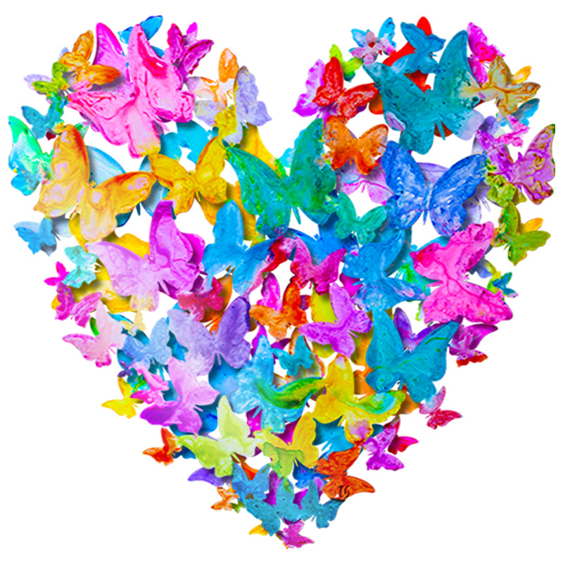 Butterfly Heart Burst - original heart painting by Ivan Guaderrama
