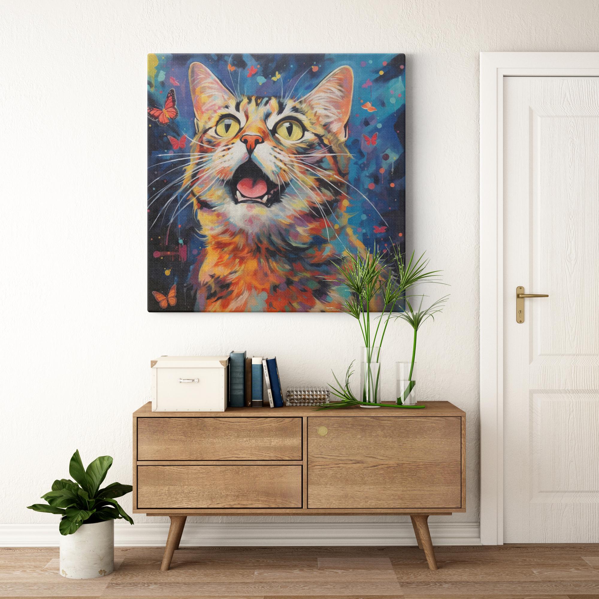 Butterfly Dance artwork detail - colorful pet portrait art wall art