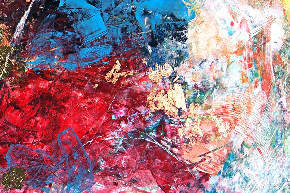 The Colors Of Heaven canvas print in room setting - abstract art by Ivan Guaderrama