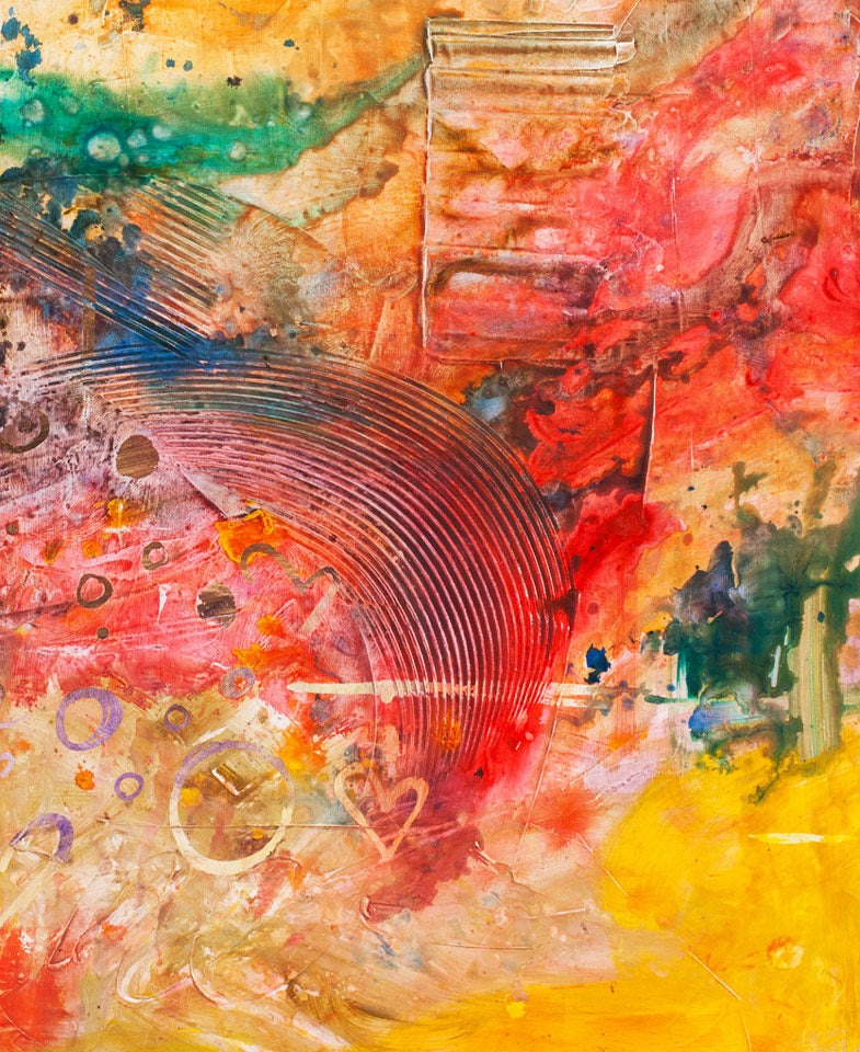 Dear canvas print in room setting - abstract art by Ivan Guaderrama