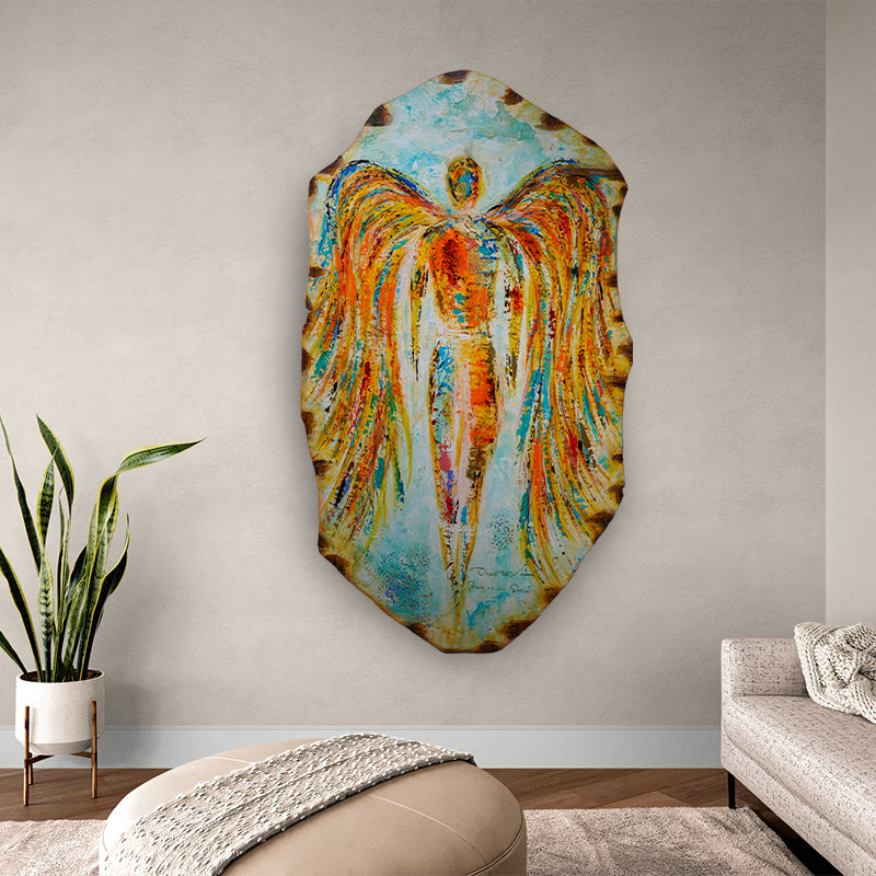 Celestial Cascade artwork detail - original heart painting wall art