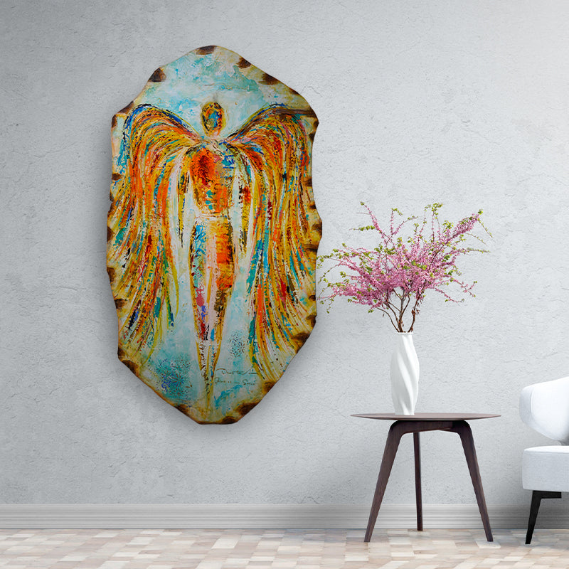 Celestial Cascade artwork detail - original heart painting wall art