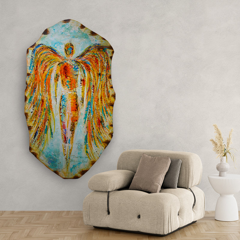 Celestial Cascade artwork detail - original heart painting wall art