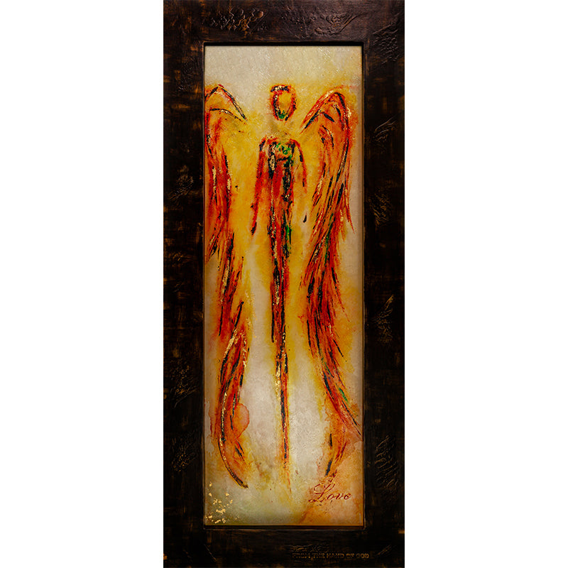 Celestial Guardian - original angel painting by Ivan Guaderrama