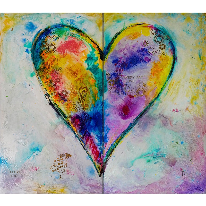 Chosen Love Daily - original heart painting by Ivan Guaderrama