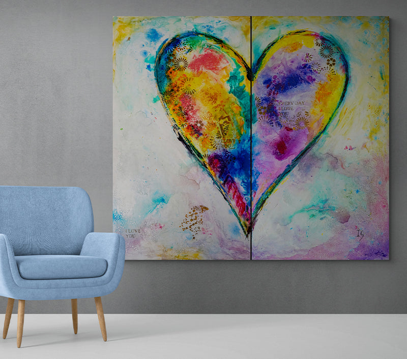 Chosen Love Daily artwork detail - original heart painting wall art