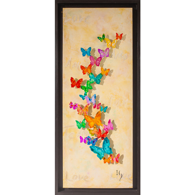 Colorful Ascension - wall sculpture by Ivan Guaderrama