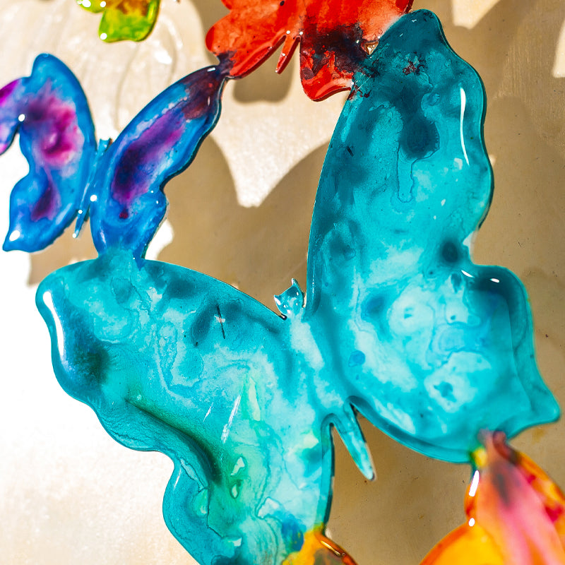 Colorful Ascension canvas print in room setting - wall sculpture by Ivan Guaderrama