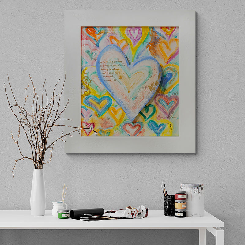 Come to me canvas print in room setting - heart painting by Ivan Guaderrama