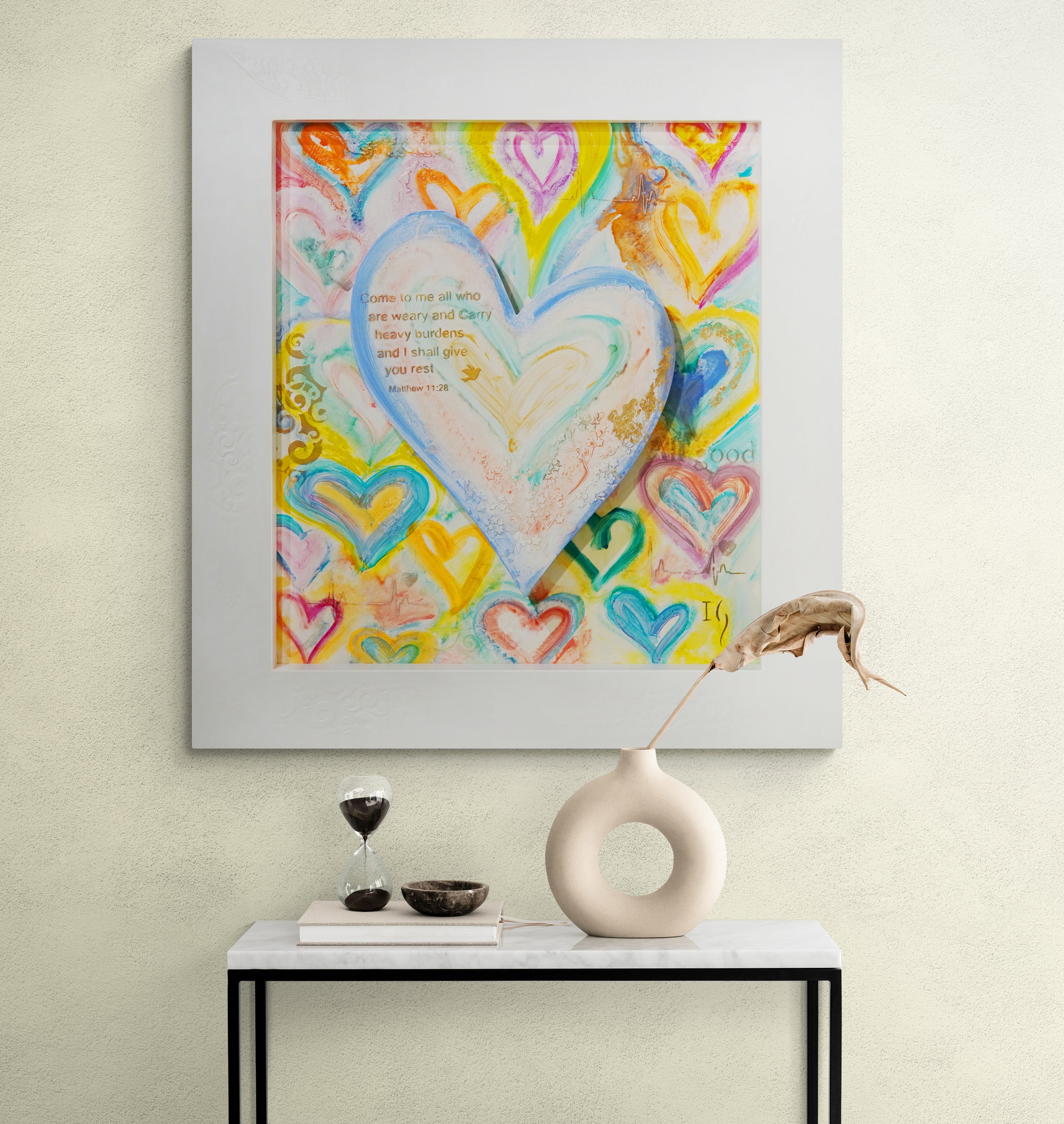 Come to me canvas print in room setting - heart painting by Ivan Guaderrama