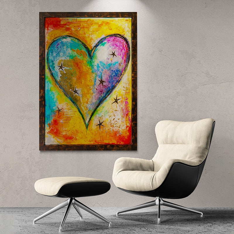 Constellation of Love canvas print in room setting - limited edition art by Ivan Guaderrama