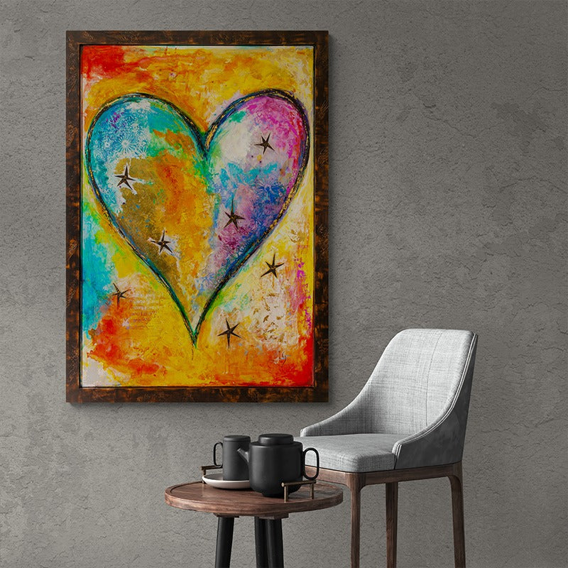 Constellation of Love canvas print in room setting - limited edition art by Ivan Guaderrama