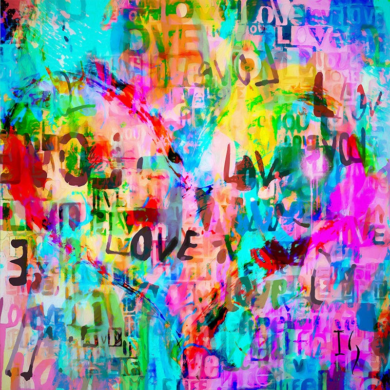 Endless Love - LIMITED EDITION - original heart painting by Ivan Guaderrama