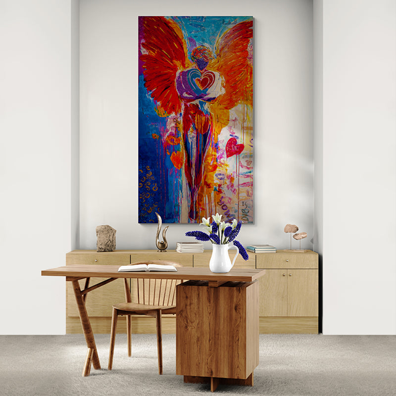 Embrace of Infinite Love canvas print in room setting - limited edition art by Ivan Guaderrama